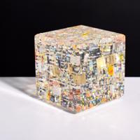 Jon Kuhn Glass Cube , Sculpture - Sold for $1,536 on 05-20-2023 (Lot 557).jpg